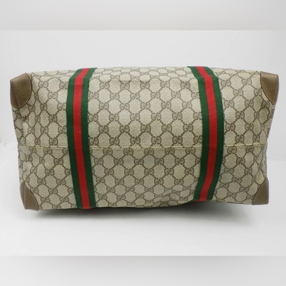 Gucci Beige GG Supreme Travel Tote with Green and Red Webbing - Picture 6 of 10